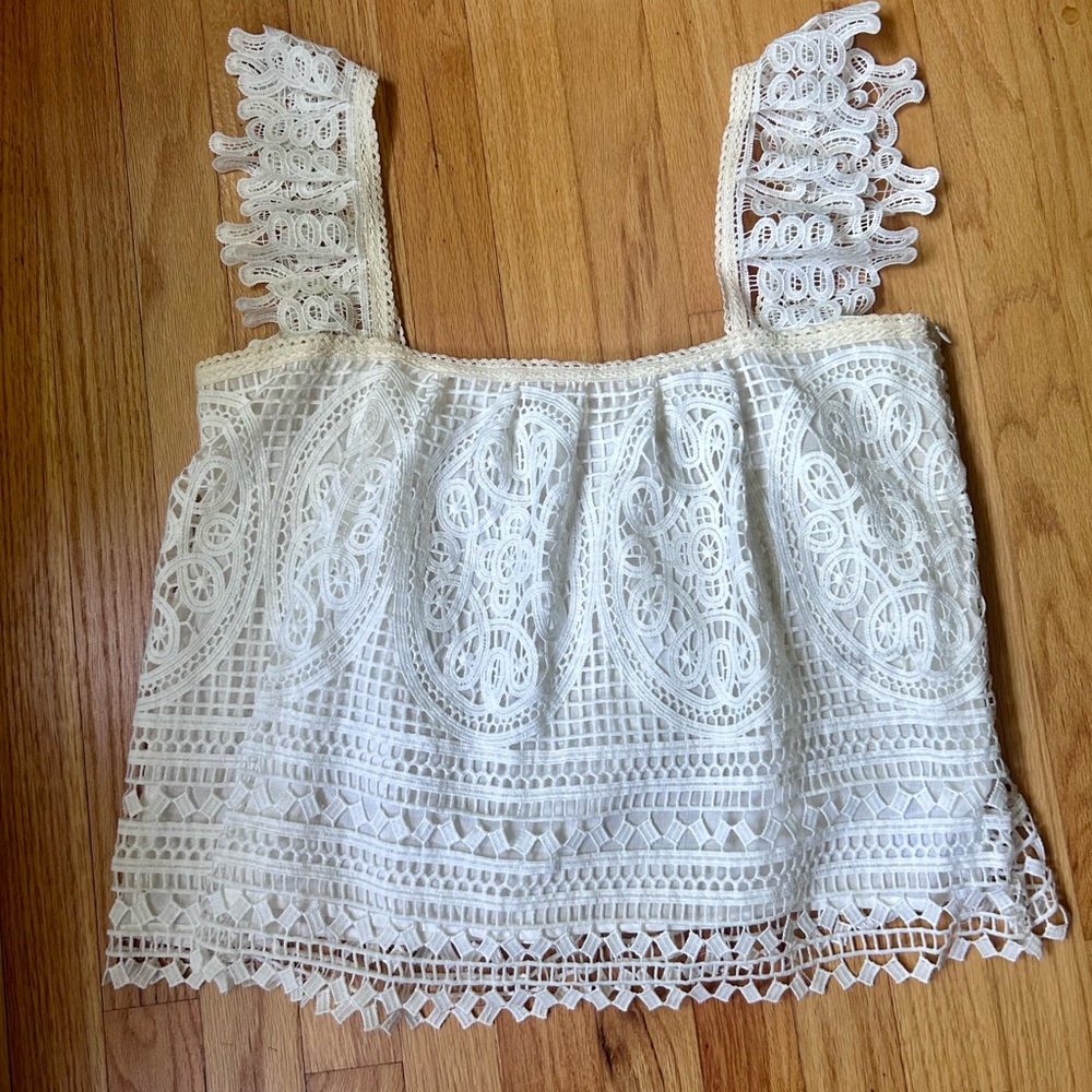 In Bloom White Lace Blouse